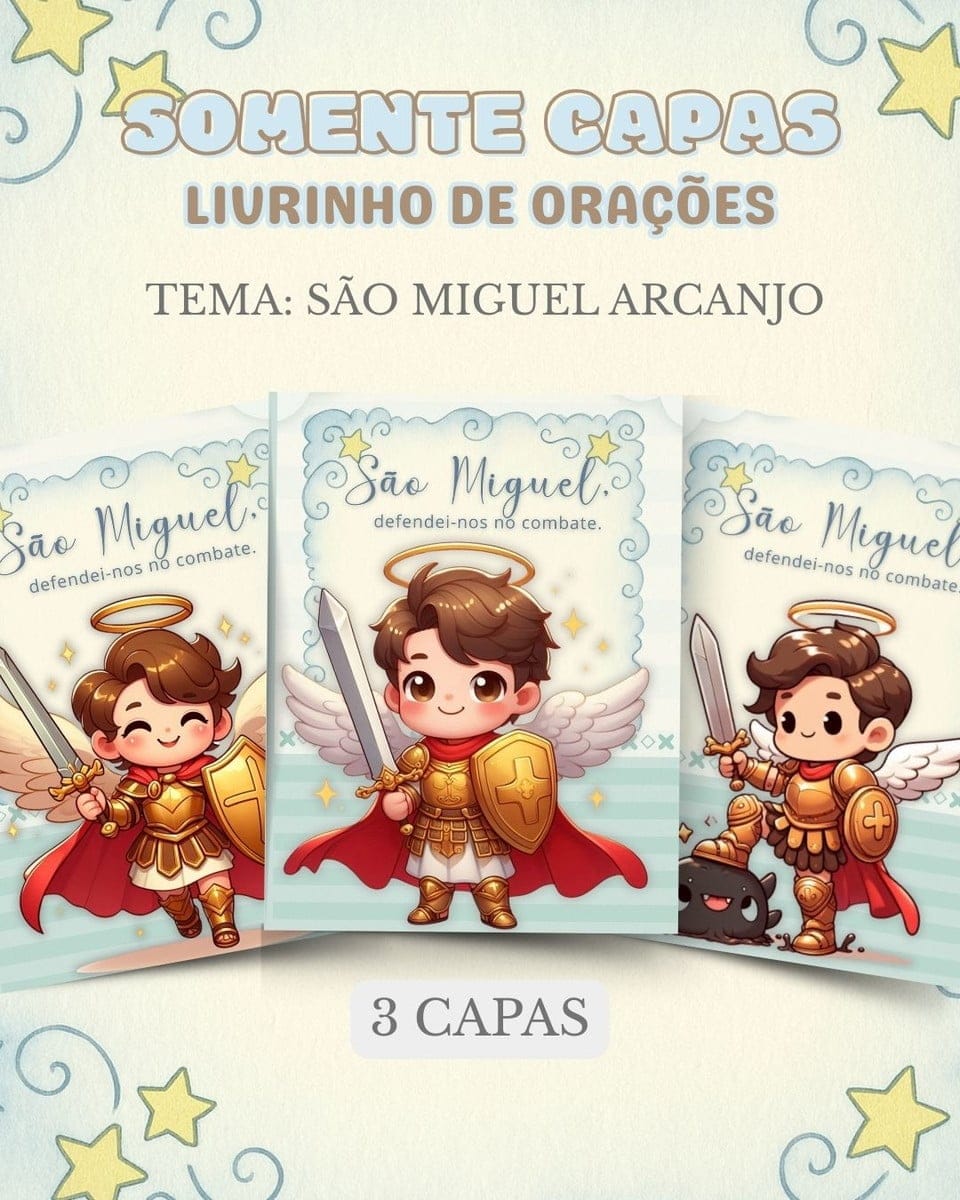 Capas Digitais Arcanjo Miguel Cartoon em PNG A5 e A4 1 Capas Digitais Arcanjo Miguel Cartoon em PNG A5 e A4