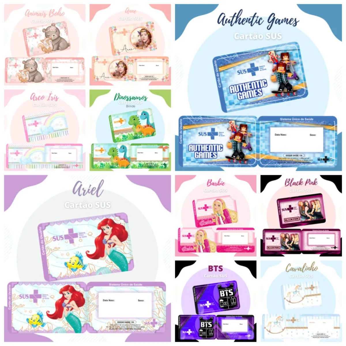 Pack Cartão Sus Meninos e Meninas - Arquivo Digital 1 Pack Cartão Sus Meninos e Meninas - Arquivo Digital