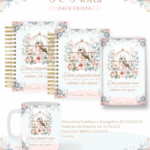 pack crista fe floral arquivo digital