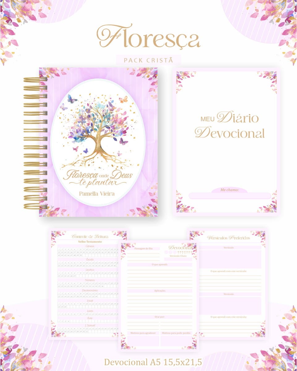 Kit digital cristão Floresça com devocional e capa para Bíblia 3 Kit digital cristão Floresça com devocional e capa para Bíblia - Imagem 3