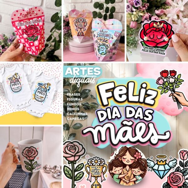 Pack Dia das Mães 2024 Arquivos de Corte Ilustrações Mimos