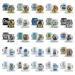 Pack Dia dos Pais Artes Caneca Camisa Almofada Sublimação 28 Pack Dia dos Pais Artes Caneca Camisa Almofada Sublimação