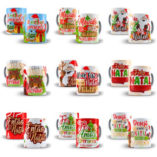 Pack Digital Natal Estampas Caneca Ilustrações Papai Noel