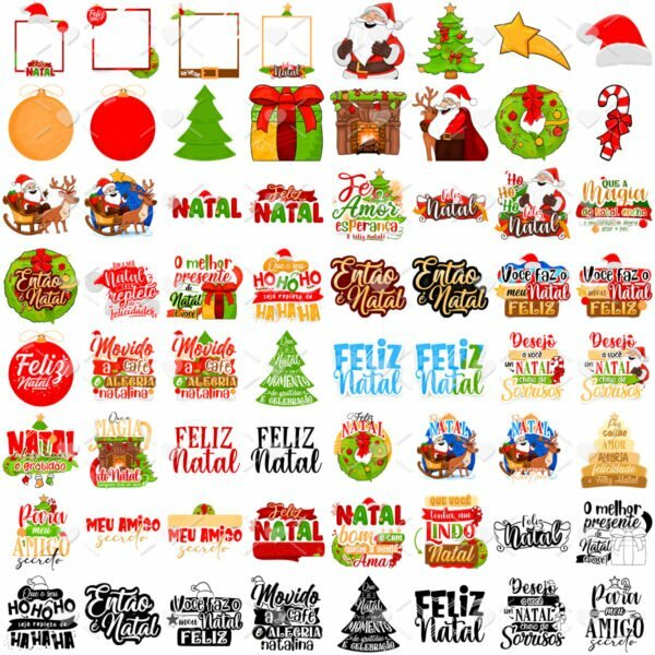 Pack Digital Natal Estampas Caneca Ilustrações Papai Noel