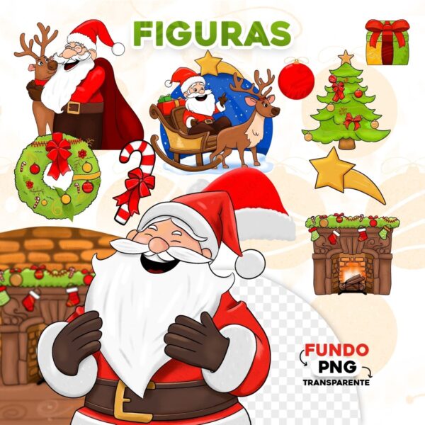 Pack Digital Natal Estampas Caneca Ilustrações Papai Noel