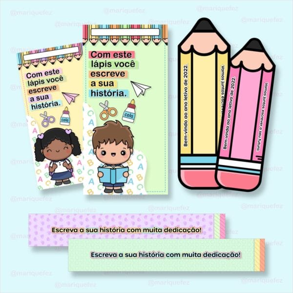 Pack Digital Volta às Aulas Etiquetas Marcadores Cards