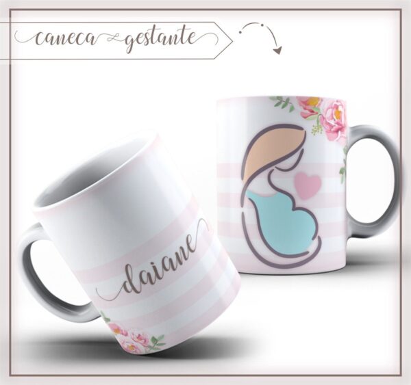 Pack Estampa Arte Caneca Gestante - Arquivo Digital