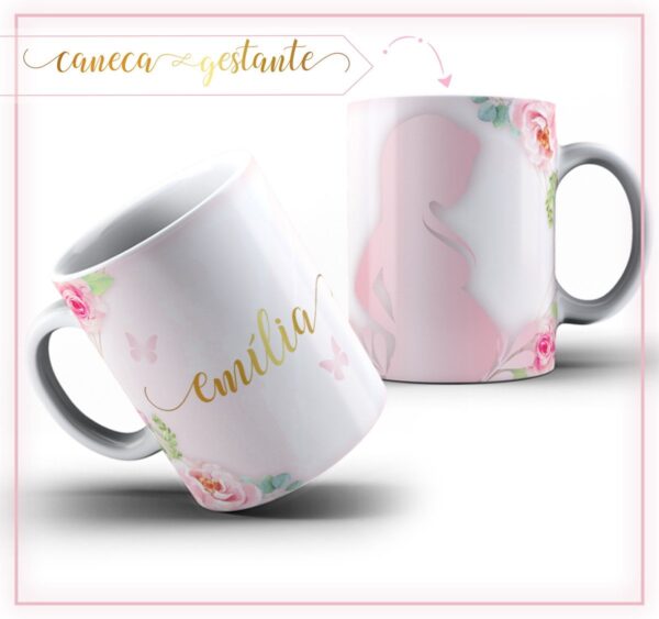 Pack Estampa Arte Caneca Gestante - Arquivo Digital