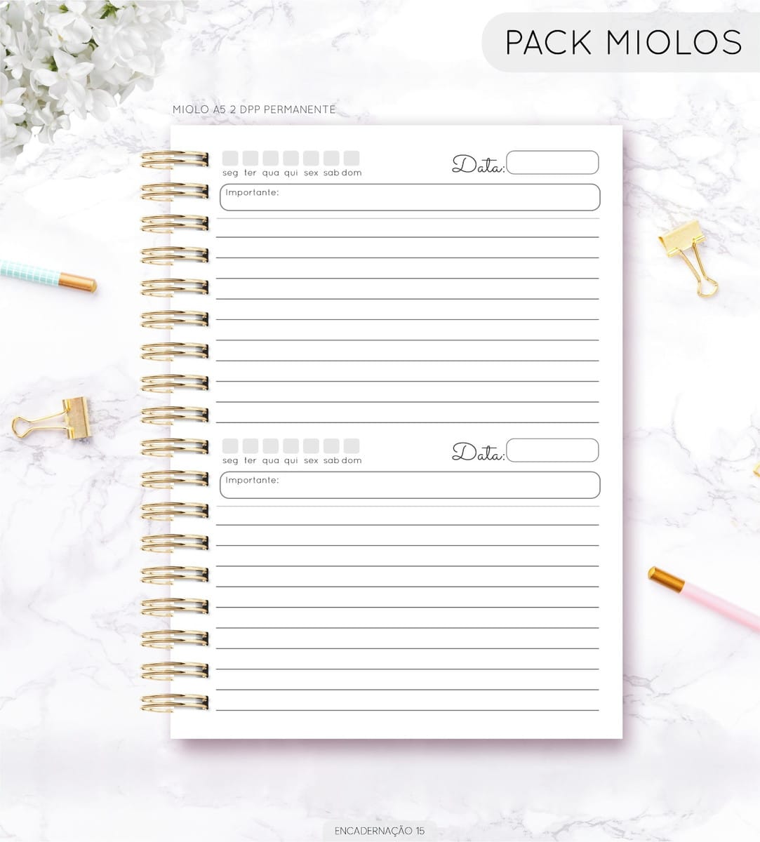 Miolo Neutro 2026 A5 Vertical e Horizontal para Planner 3 Miolo Neutro 2026 A5 Vertical e Horizontal para Planner - Imagem 3