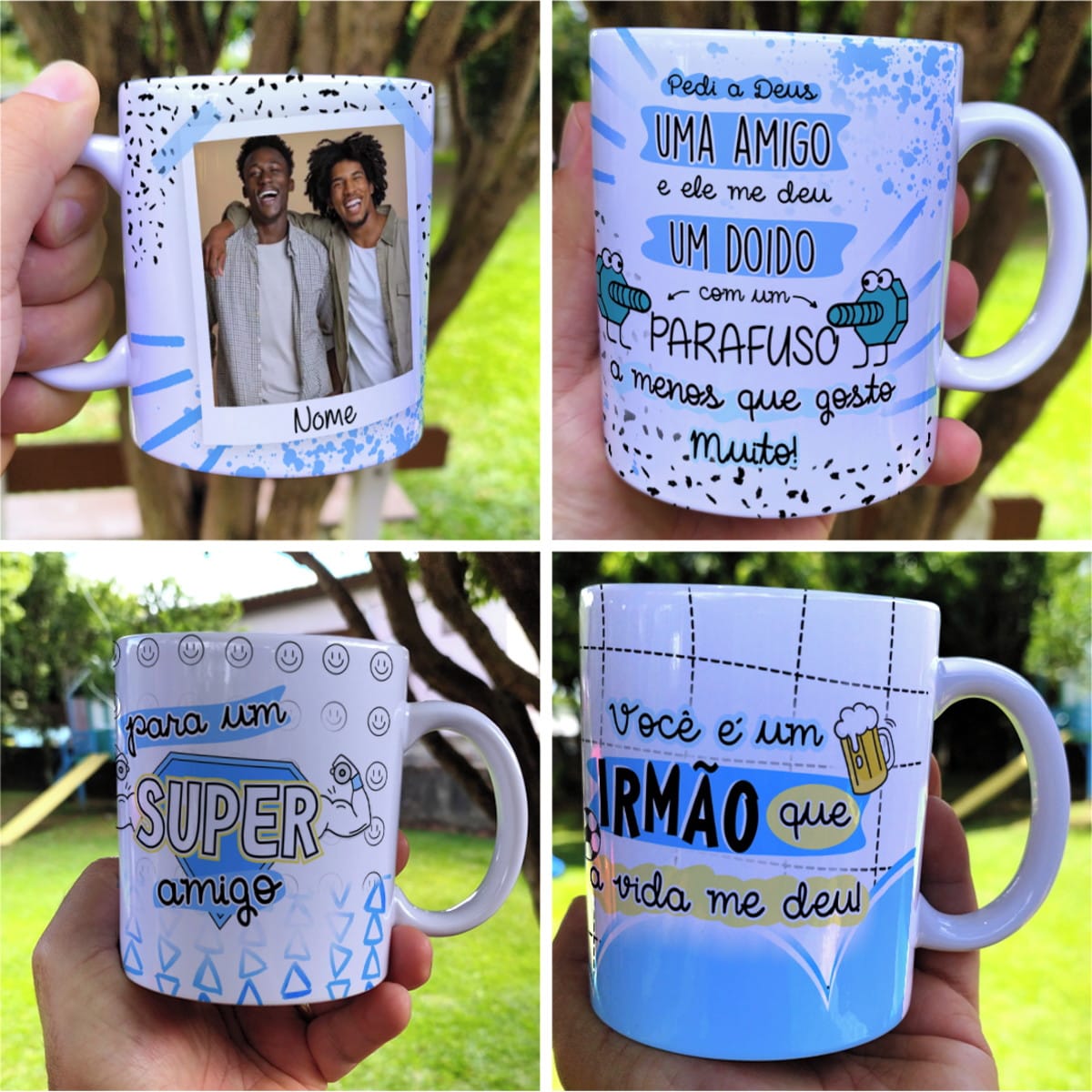 Kit Digital Caneca Amizade Masculina em PNG e CorelDRAW 4 Kit Digital Caneca Amizade Masculina em PNG e CorelDRAW - Imagem 4