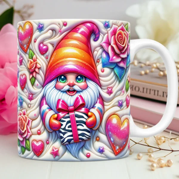 Pacote de Arquivos PNG Gnomos Love para Sublimação em Canecas