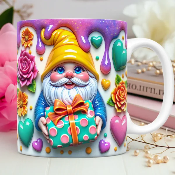 Pacote de Arquivos PNG Gnomos Love para Sublimação em Canecas
