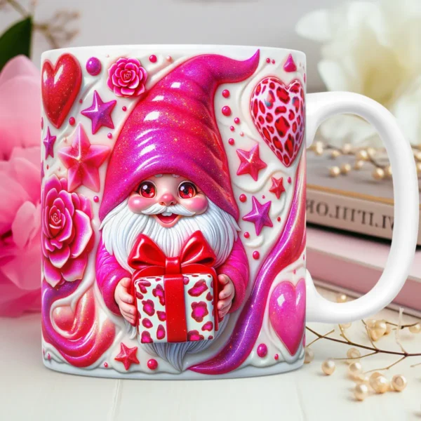 Pacote de Arquivos PNG Gnomos Love para Sublimação em Canecas