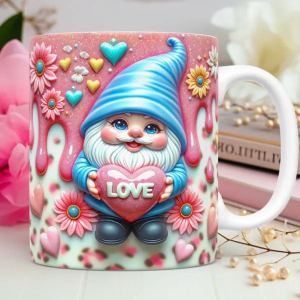Pacote de Arquivos PNG Gnomos Love para Sublimação em Canecas