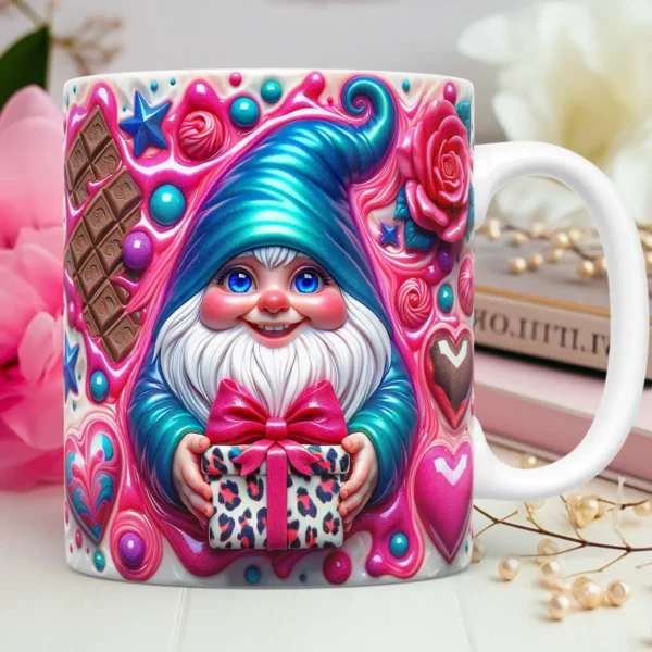 Pacote de Arquivos PNG Gnomos Love para Sublimação em Canecas