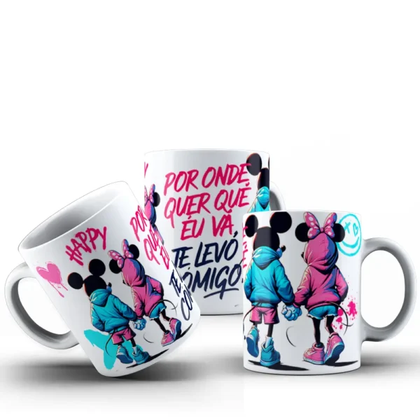 Pacote de Artes de Caneca Mickey e Minnie - Amor e Magia
