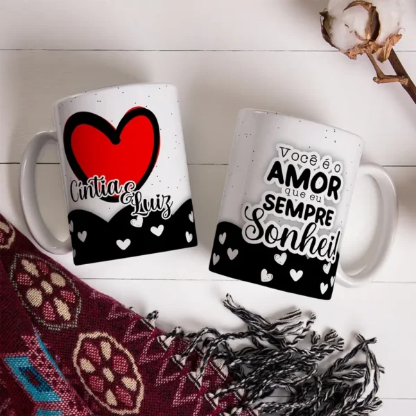 Pacote de Artes em Corel Draw para Canecas de Namorados