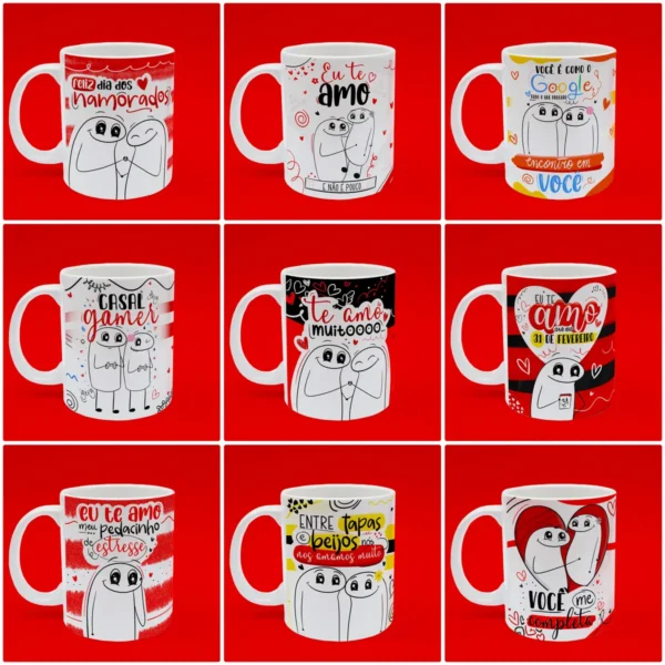 Pacote Dia dos Namorados - Artes de Caneca com Memes Flork