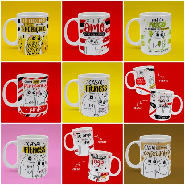 Pacote Dia dos Namorados - Artes de Caneca com Memes Flork
