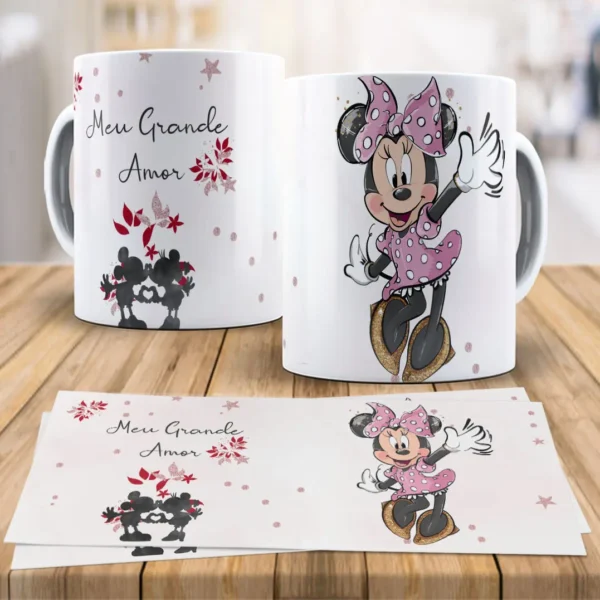 Pacote Dia dos Namorados Disney para Canecas Arquivo Editável