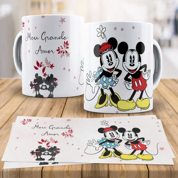 Pacote Dia dos Namorados Disney para Canecas Arquivo Editável