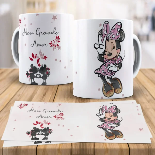 Pacote Dia dos Namorados Disney para Canecas Arquivo Editável