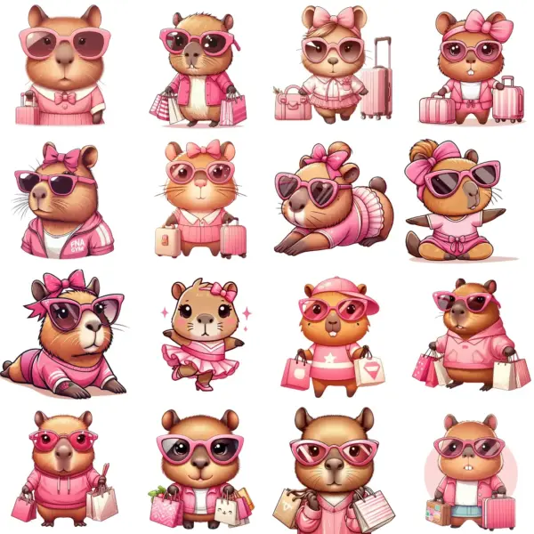 Pacote Premium Capivara Em Png Para Scrapbooking 3