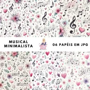 Papéis Digitais Musical Minimalista - Jpeg