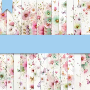 Papeis Digitais Png Floral Borboletas Kit Scrapbook Personalizado