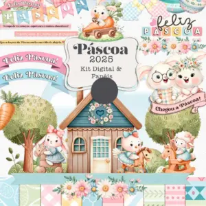 Papelaria De Pascoa Personalizada Coelhinhos Em Png 2