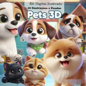 Pets 3D em PNG Kit para Projetos de Encadernacao 7 Pets 3D em PNG Kit para Projetos de Encadernacao