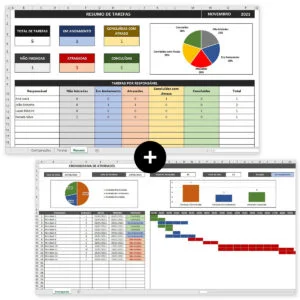 Planilha Excel Controle de Tarefas + Controle Atividades