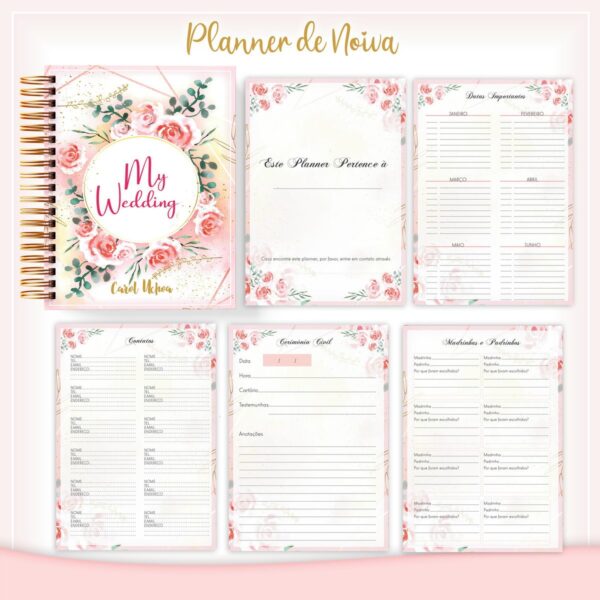 Planner da Noiva Rosa - Arquivo Digital