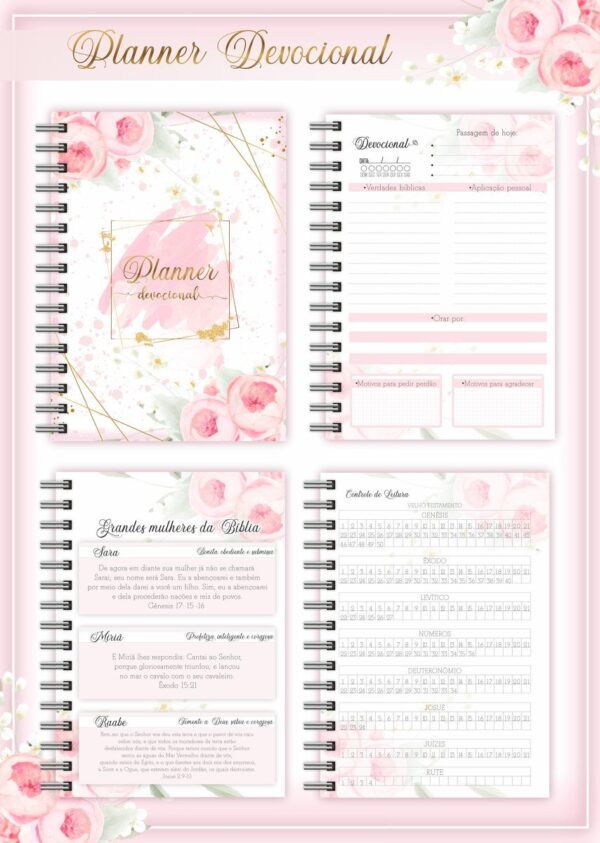 Planner Devocional Flor + Arte para Caneca - Arquivo Digital