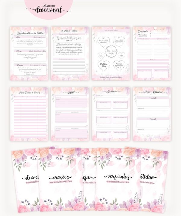 Planner Devocional "Orai sem cessar" - Arquivo Digital