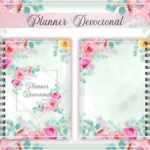 Planner Devocional Rosa + Arte para Caneca - Arquivo Digital