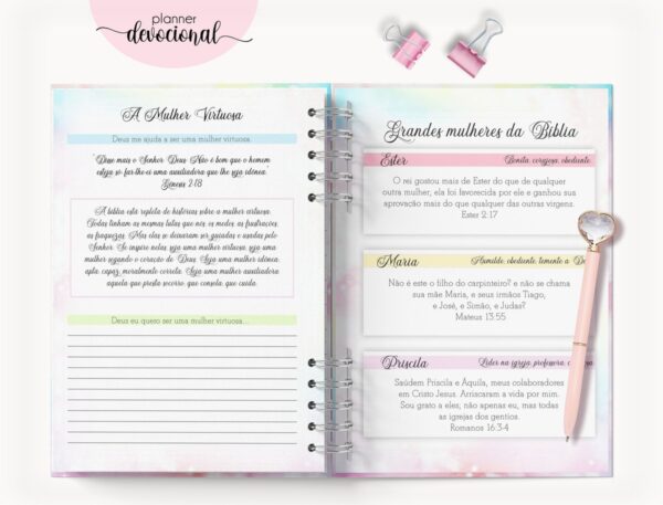 Planner Devocional "Seja Forte e Corajoso" - Arquivo Digital