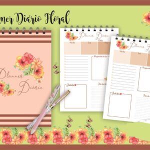 Planner Diário Floral - Arquivo Digital