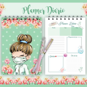planner diario nossos herois corona verde
