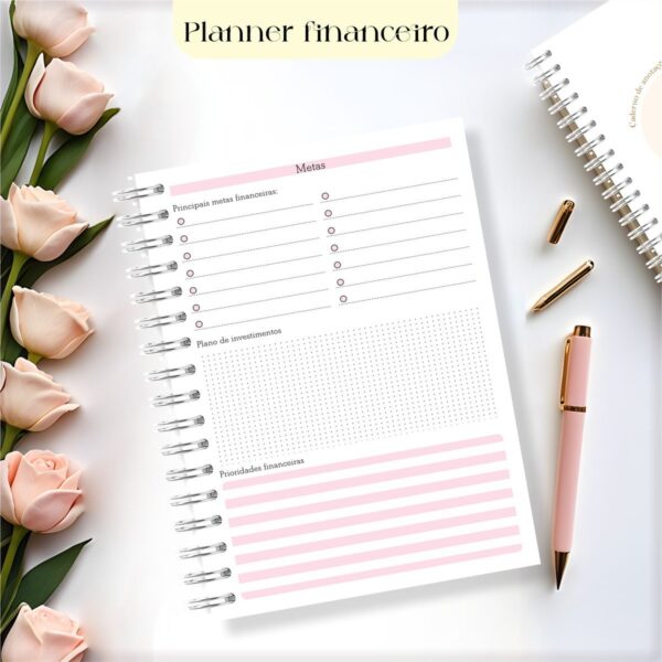 Planner Financeiro 2025 Feminino - Arquivo Digital