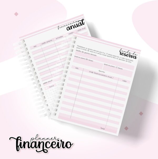 Planner Financeiro Pessoal Feminino - Arquivo Digital