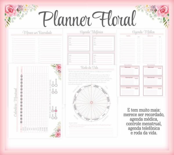 Planner Floral - Arquivo Digital