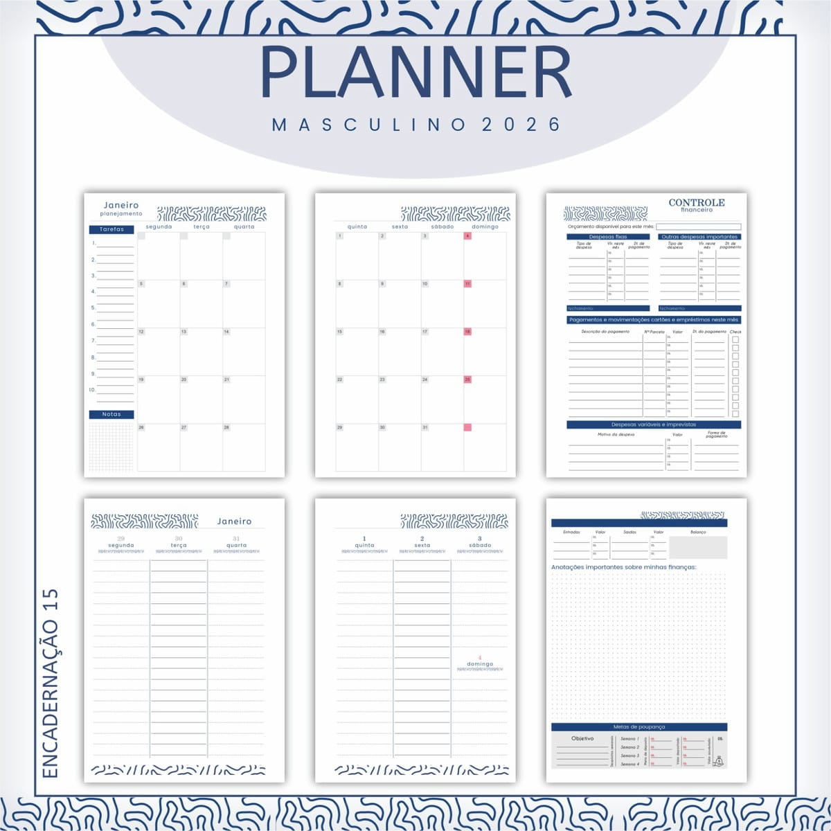 Planner Masculino 2026 para Imprimir e Encadernar 2 Planner Masculino 2026 para Imprimir e Encadernar - Imagem 2