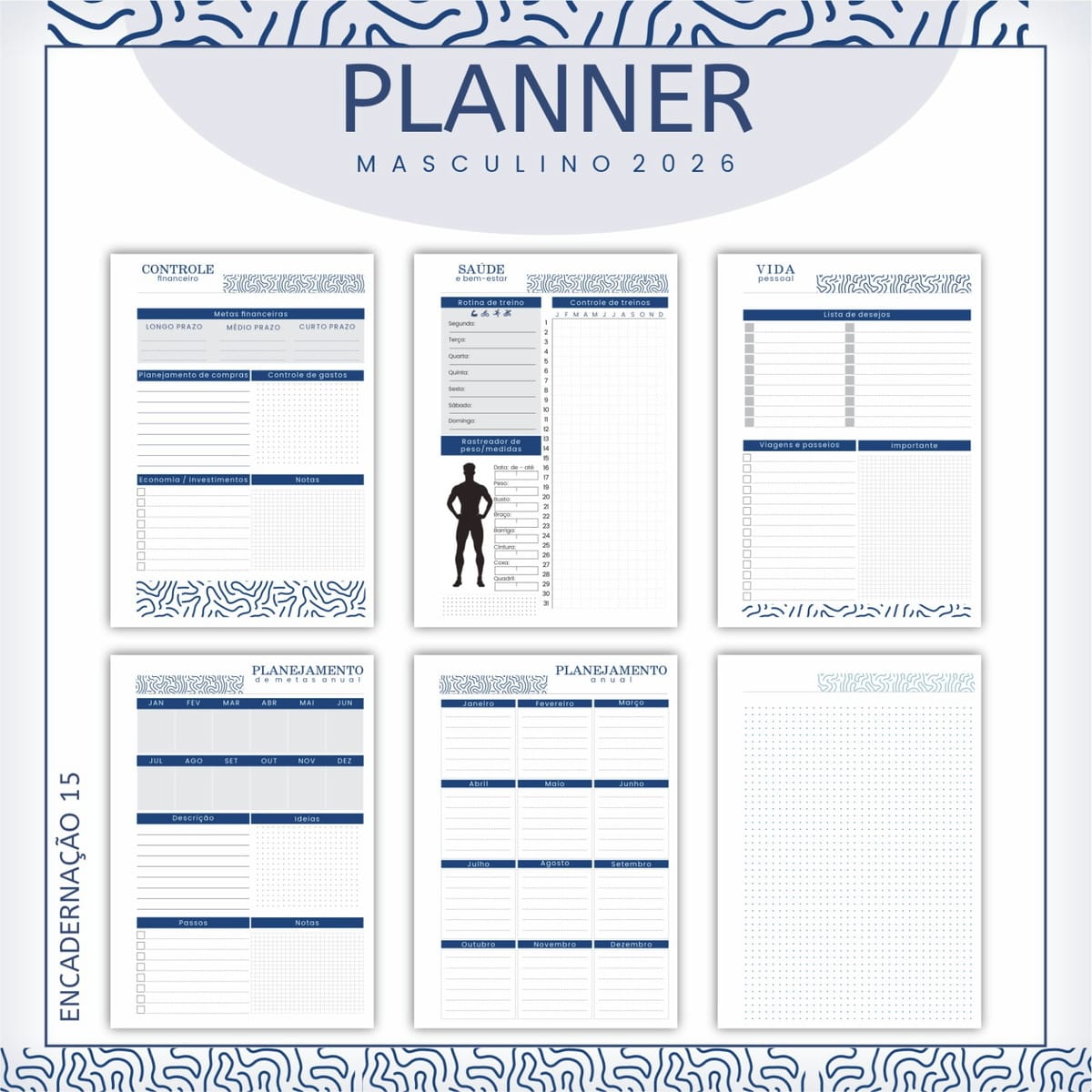 Planner Masculino 2026 para Imprimir e Encadernar 1 Planner Masculino 2026 para Imprimir e Encadernar