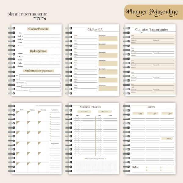 Planner Masculino Mod 04 - Arquivo Digital