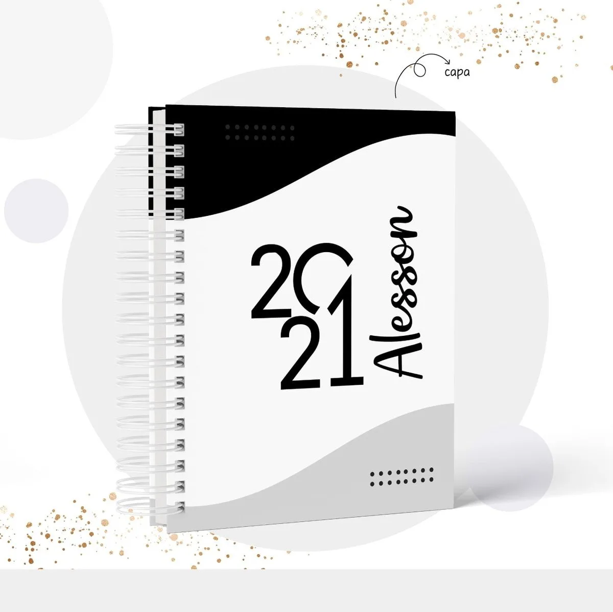 Planner Masculino Permanente e Datado - Arquivo Digital