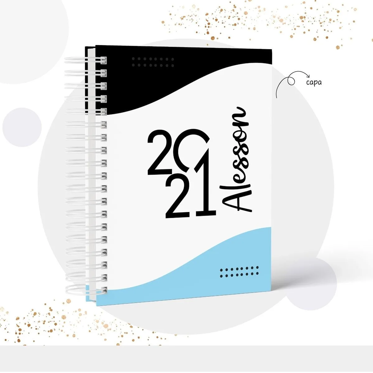 Planner Masculino Permanente e Datado - Arquivo Digital