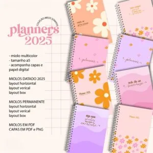 Planner Rose 2025 Feminino - Arquivo Digital