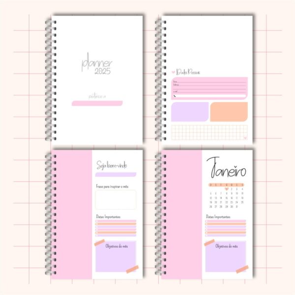 Planner Rose 2025 Feminino - Arquivo Digital
