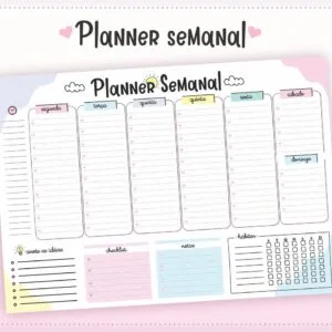 Planner Semanal De Mesa - Arquivo Digital